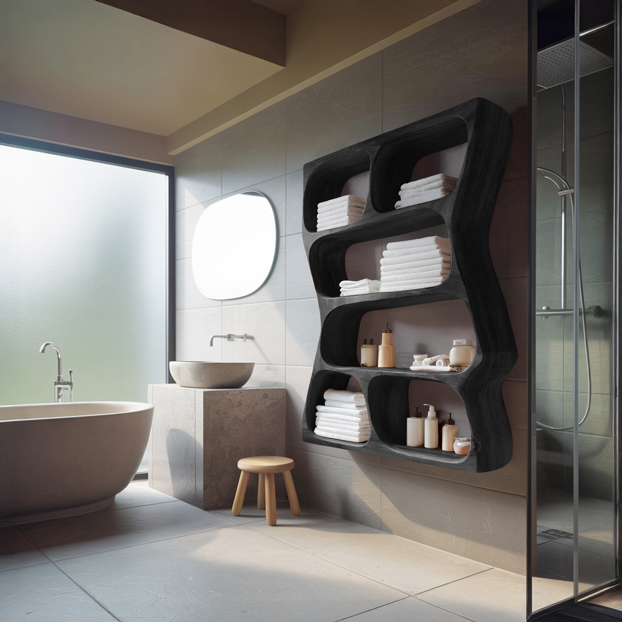Modern Wall Mounted Bathroom Shelf For Bathroom Decor