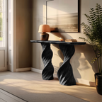 Farmhouse Live Edge Console Table Handcrafted Solid Wood For Living Room