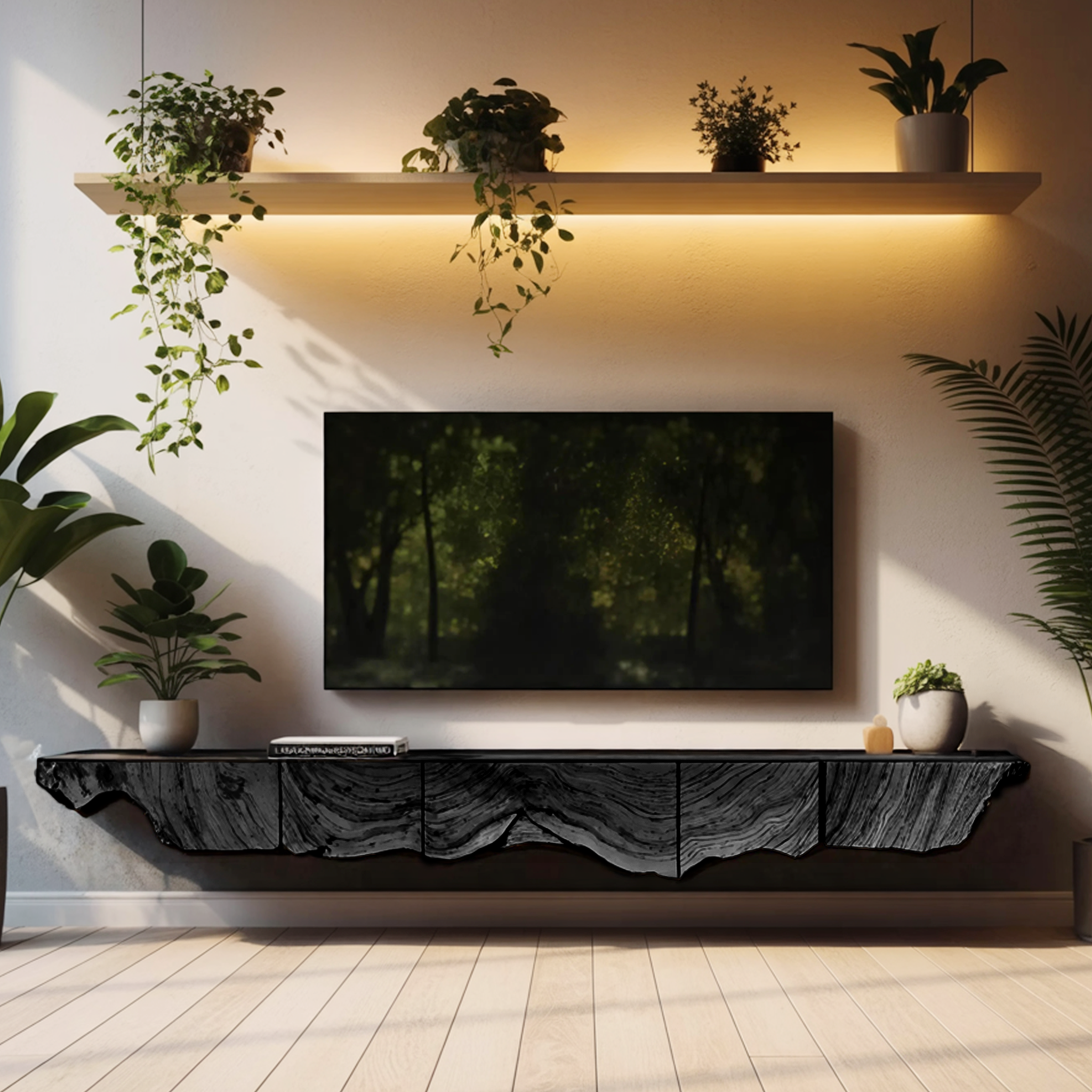 Handcrafted TV Cabinet For Rustic Entryway Style