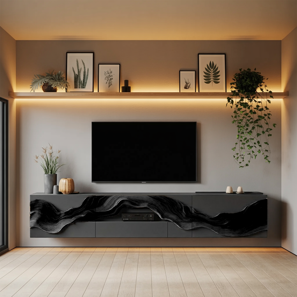 Handcrafted Wooden TV Cabinet For Furniture Decor