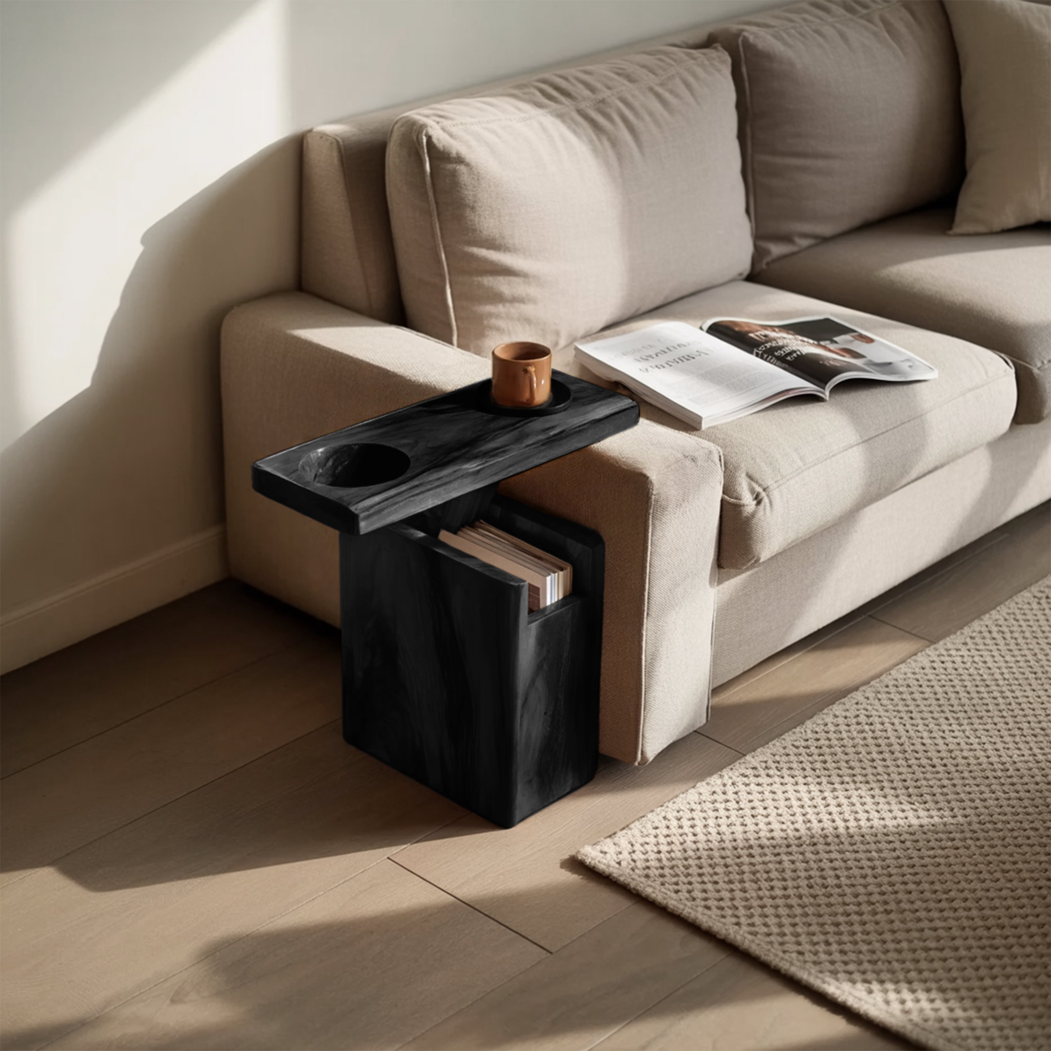 Solid Wood Live Edge Armrest For Sofa And Lounge Area