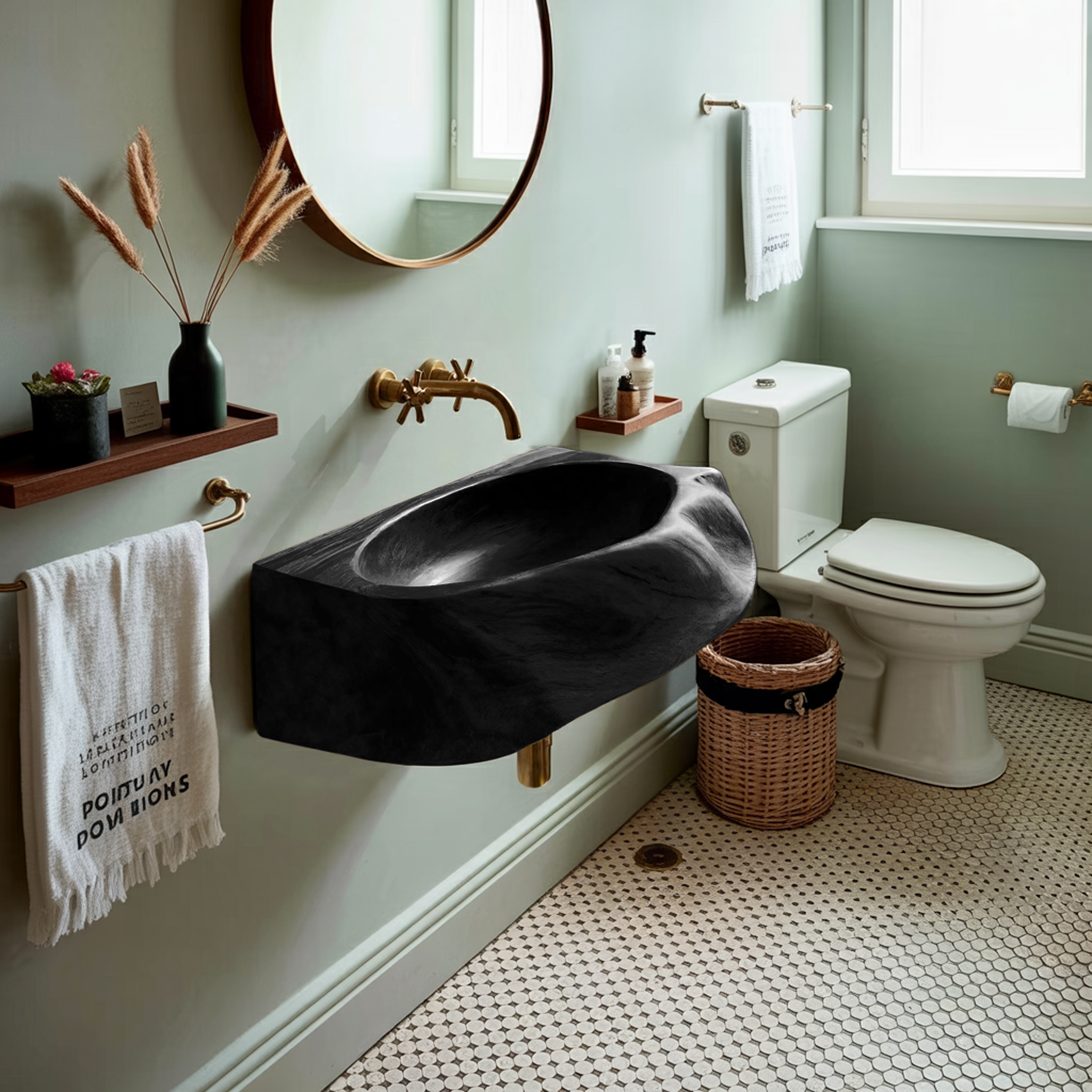 Handcrafted Solid Wood Vanity Sink For Natural Bathroom Style Decor
