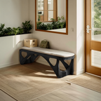 Modern Sculpted Wood Bench For Bedroom Interior Styling