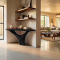 Modern Live Edge Console Table Solid Wood Artistic For Living Room