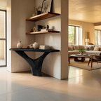 Modern Live Edge Console Table Solid Wood Artistic For Living Room