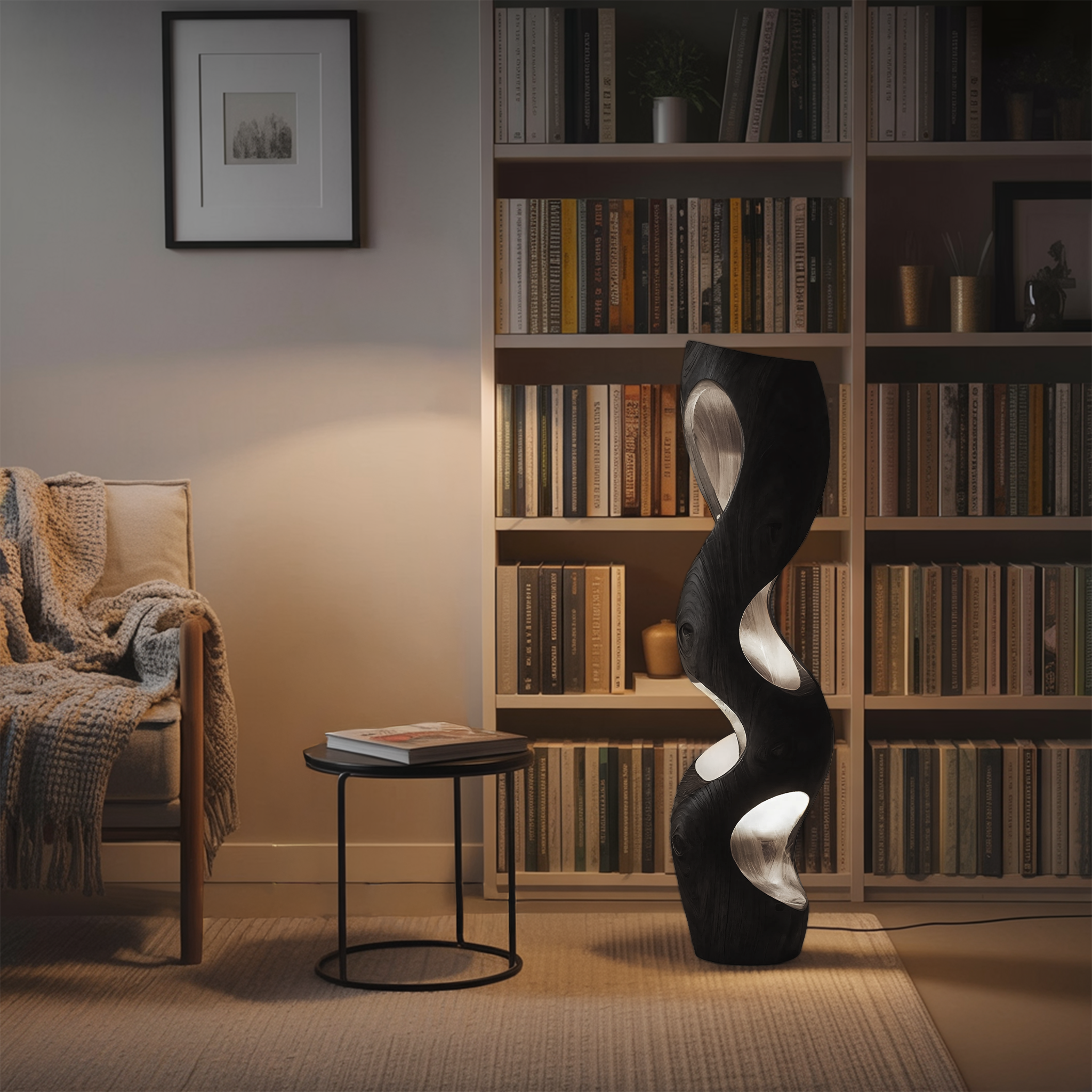 Organic Sculptural Floor Lamp For Modern Living Room