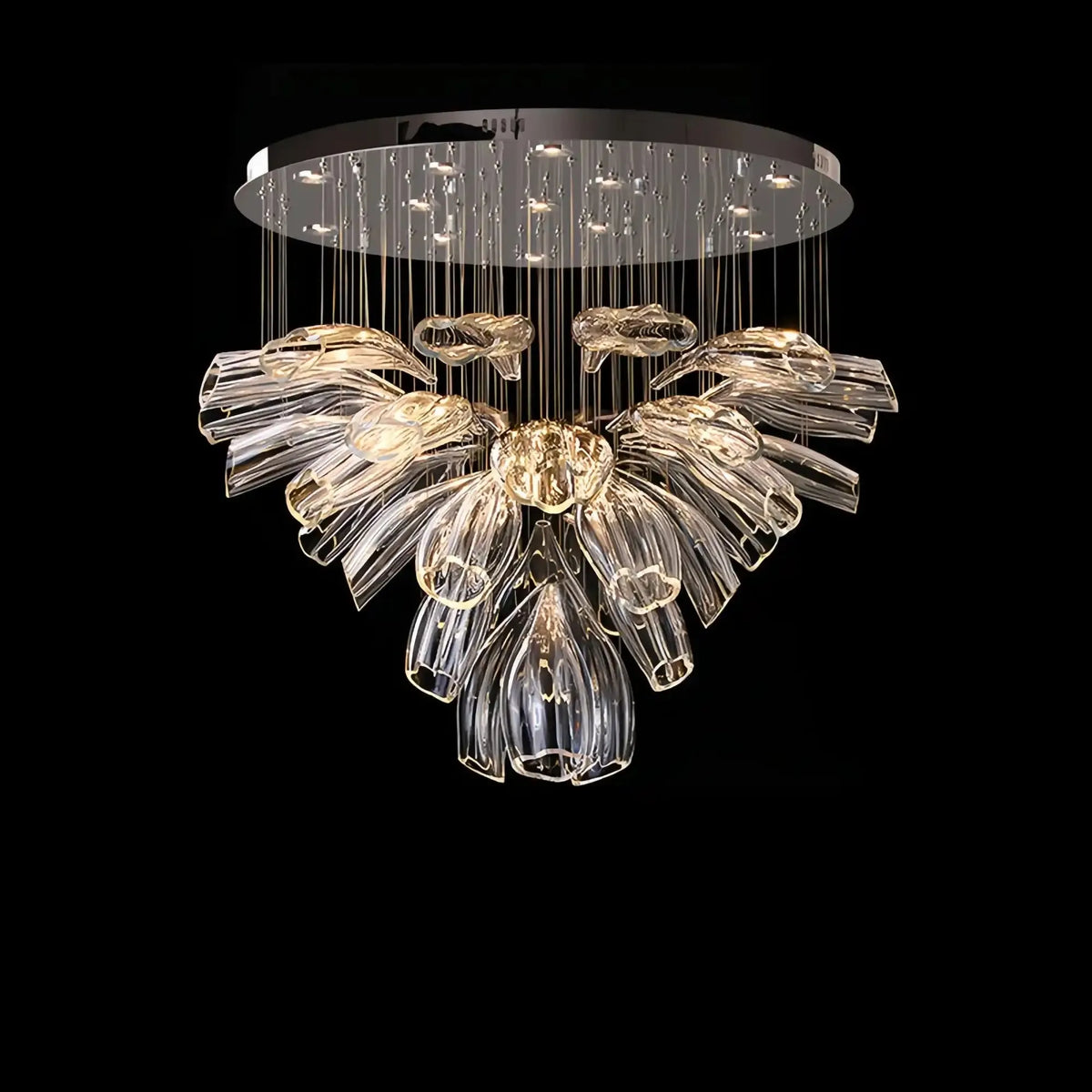 Blush Lighting Flower Glass Foyer Chandelier-casivra-casivra