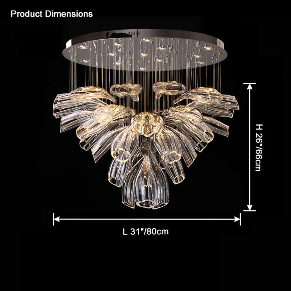 Blush Lighting Flower Glass Foyer Chandelier-casivra-casivra