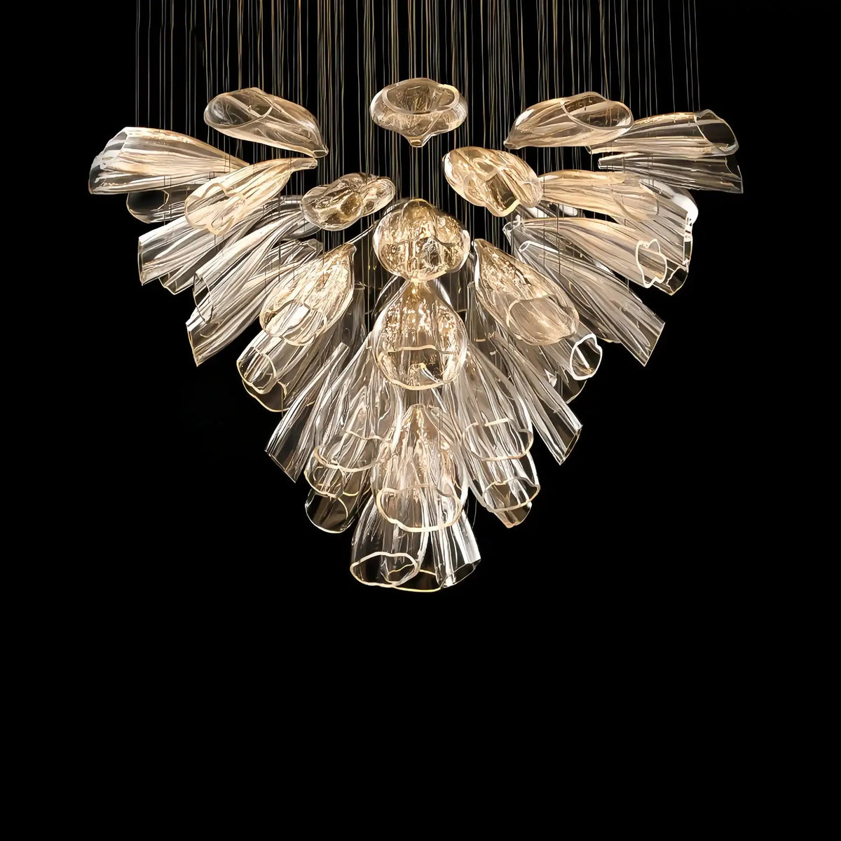 Blush Lighting Flower Glass Foyer Chandelier-casivra-casivra