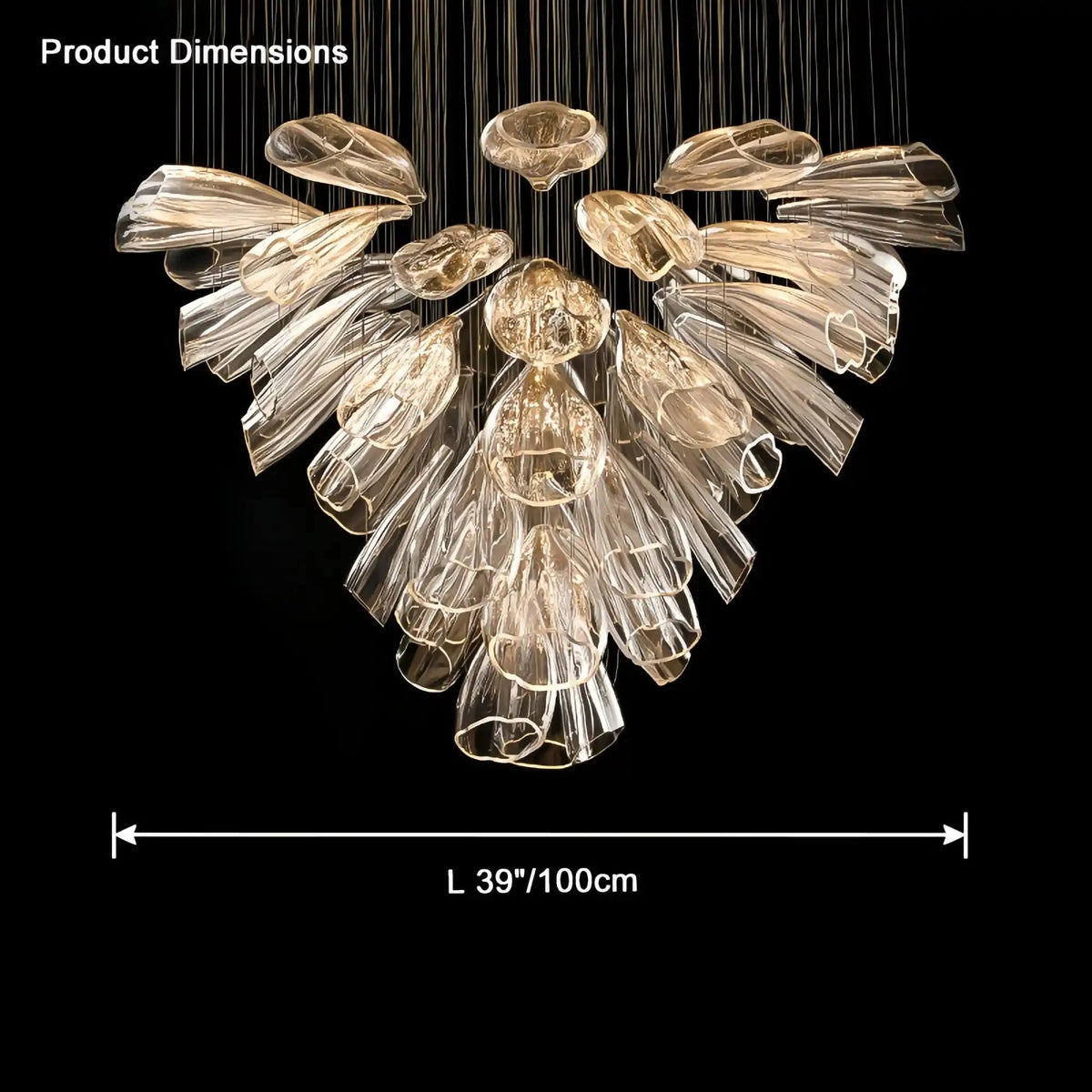 Blush Lighting Flower Glass Foyer Chandelier-casivra-casivra