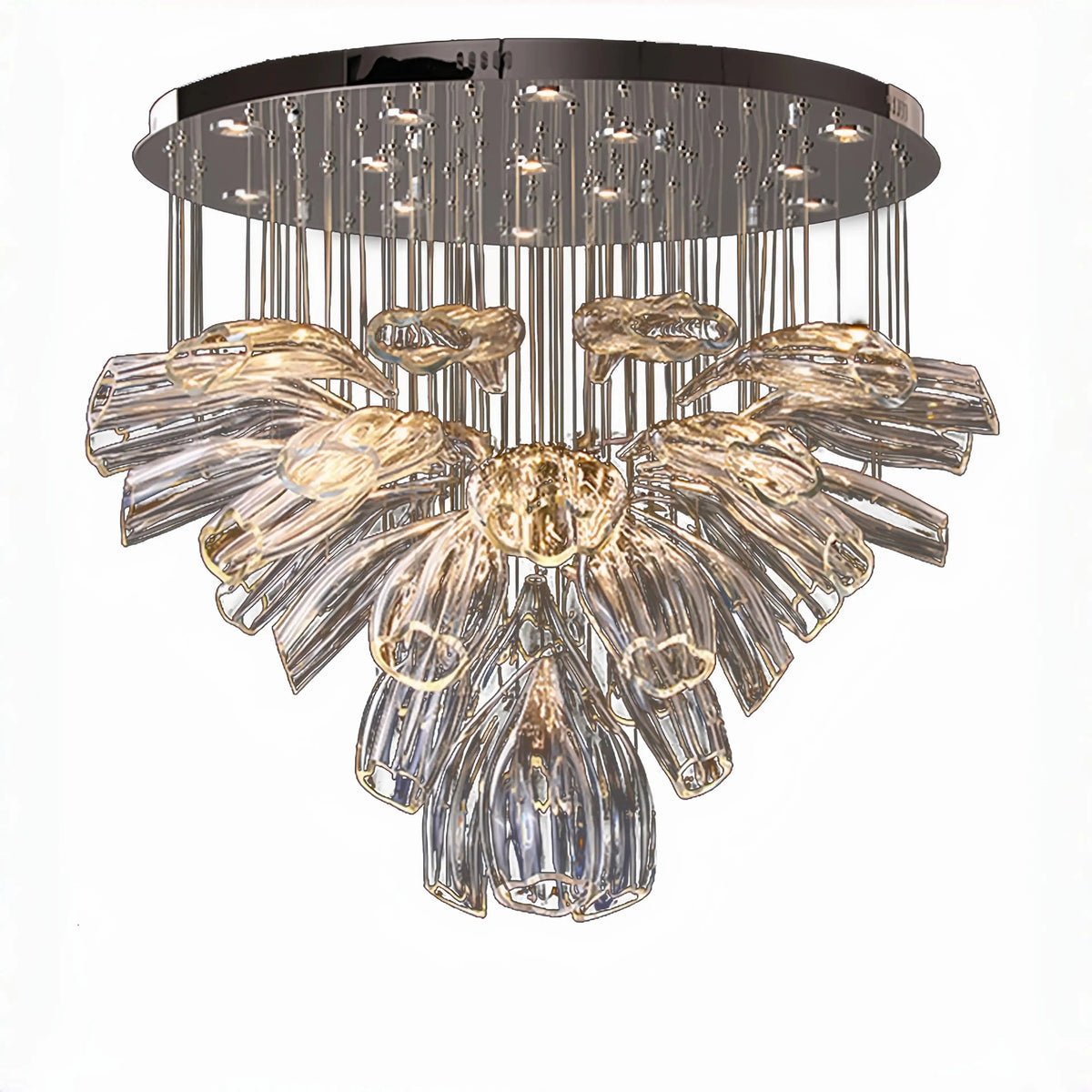 Blush Lighting Flower Glass Foyer Chandelier-casivra-casivra