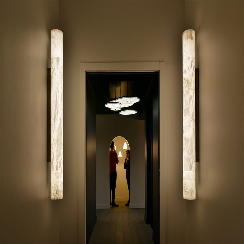 casivra Modern Alabaster Wall Sconce 3'' - Blackcasivra