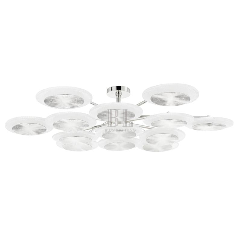 casivra Ovo Ice Glass Round Chandelier 56.75" - Silvercasivra