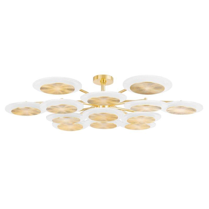 casivra Ovo Ice Glass Round Chandelier 56.75" - Goldcasivra