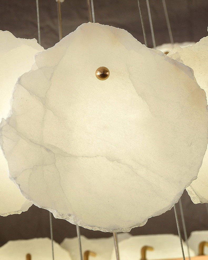 casivra Tiered Circular Alabaster Chandelier - Ø47"xH79"GoldWarm Whitecasivra