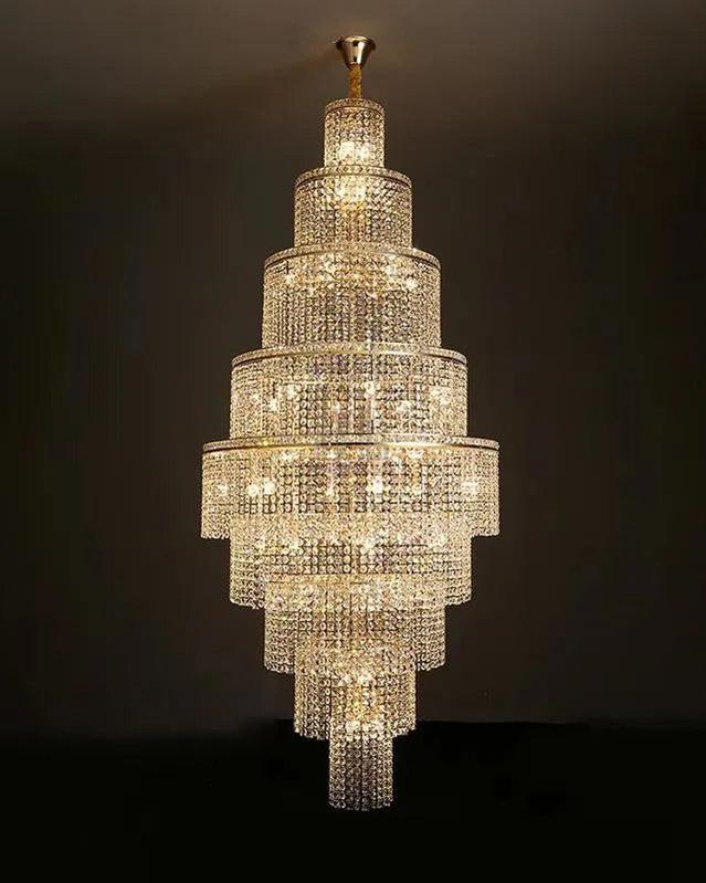 casivra Tiered Crystal Foyer Chandelier - Ø31"×H91"Goldcasivra