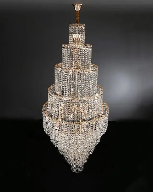casivra Tiered Crystal Foyer Chandelier - Ø31"×H91"Goldcasivra