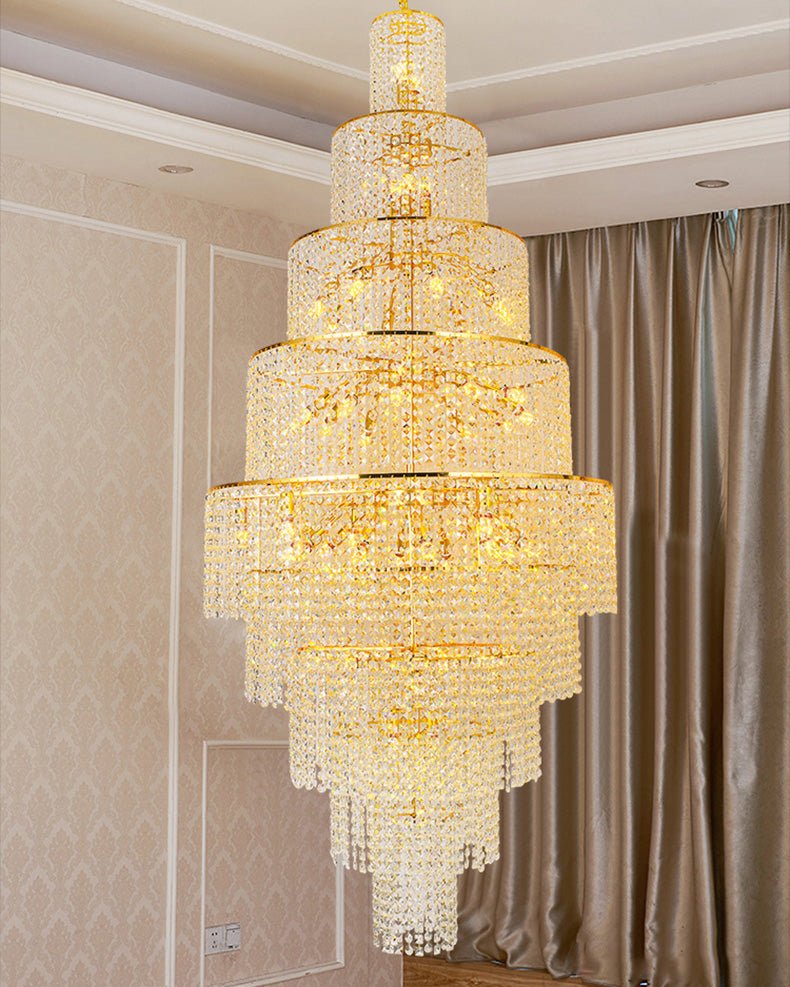 casivra Tiered Crystal Foyer Chandelier - Ø31"×H91"Goldcasivra