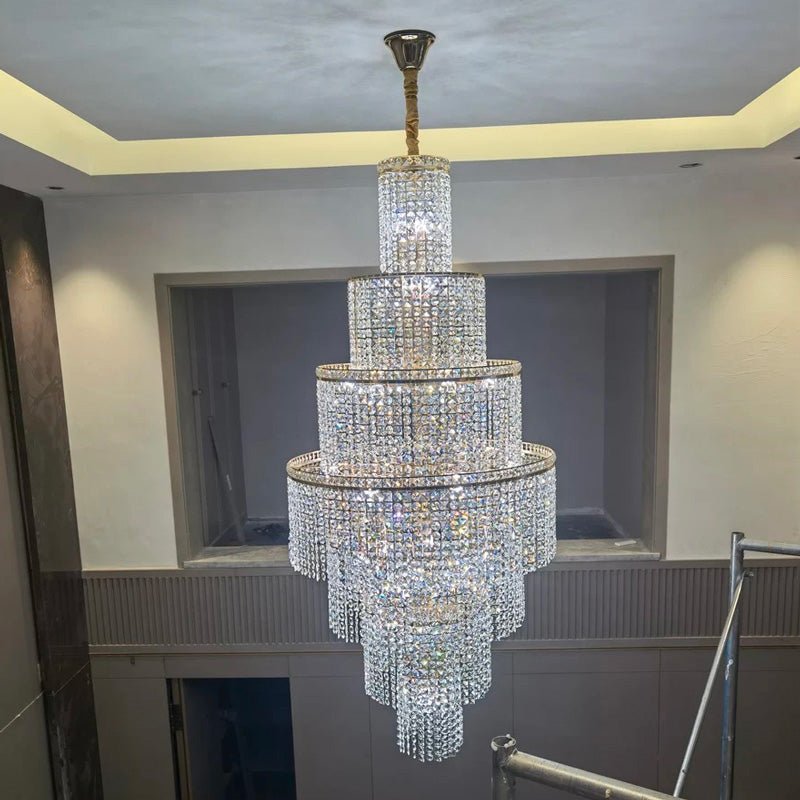 casivra Tiered Crystal Foyer Chandelier - Ø31"×H91"Goldcasivra