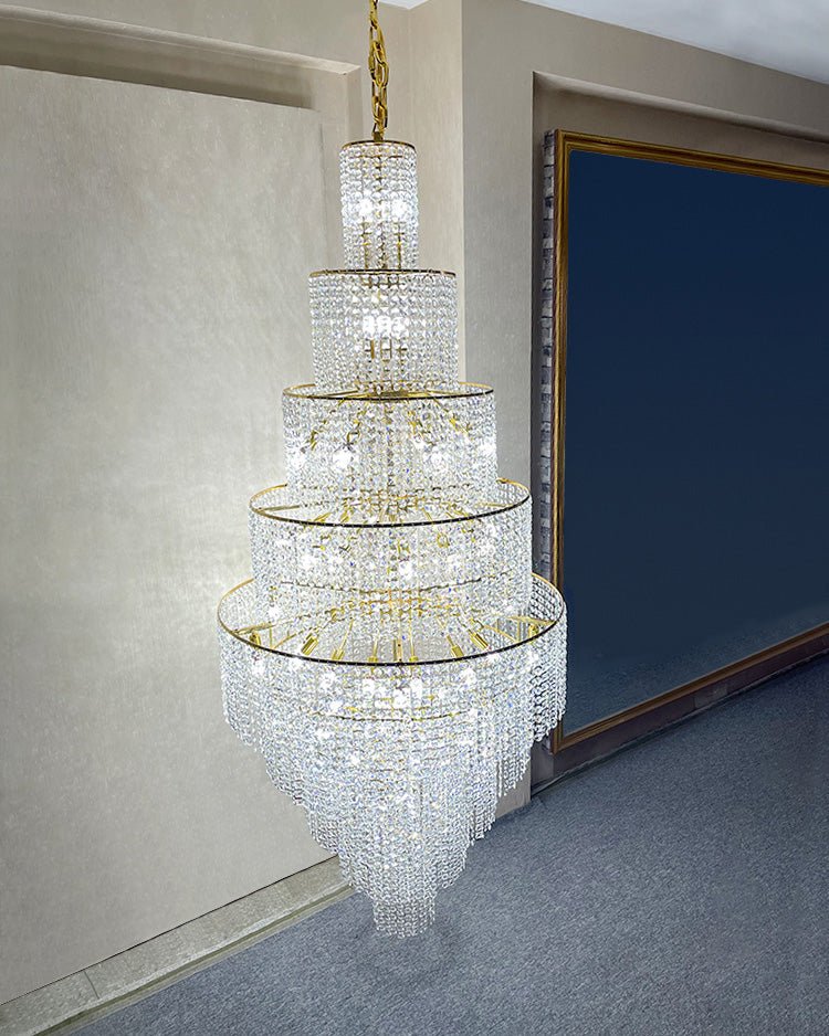casivra Tiered Crystal Foyer Chandelier - Ø31"×H91"Goldcasivra