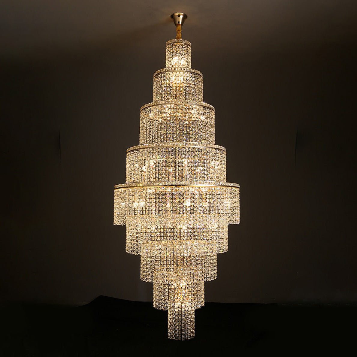 casivra Tiered Crystal Foyer Chandelier - Ø39"×H111"Goldcasivra