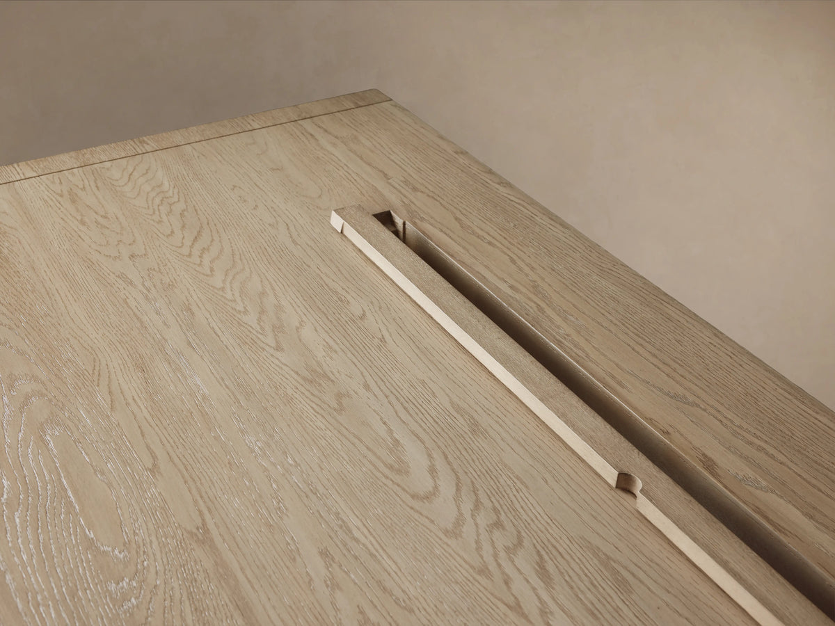Bodhi Modular Desk with Return Desk in White Oak with Cord Management