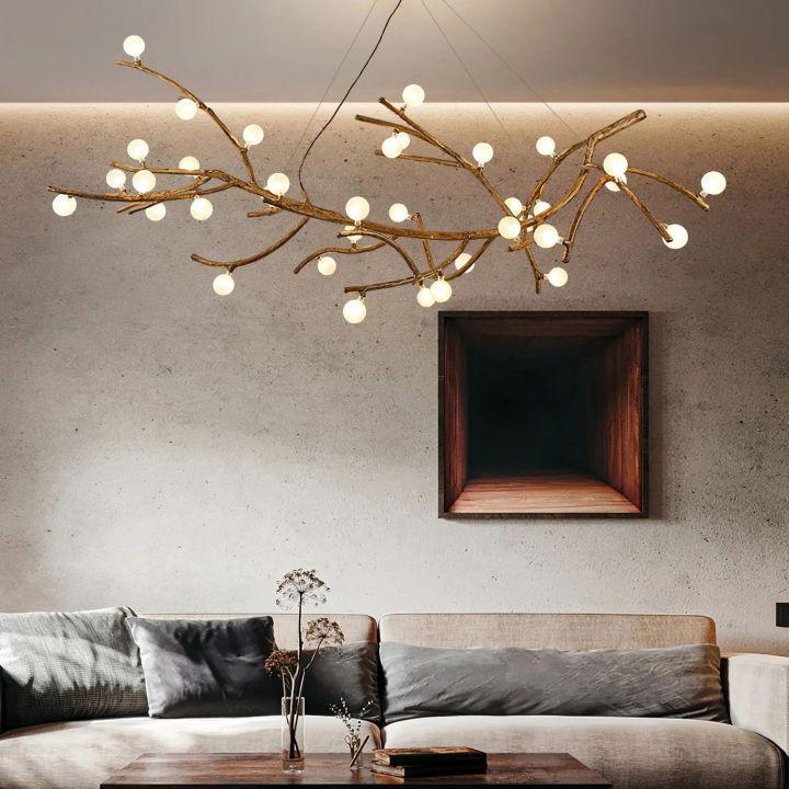Boho Tree Branch Modern Chandelier - 10 heads Size: Dia 31.4″(80cm) x H 12.5″(32cm)casivra