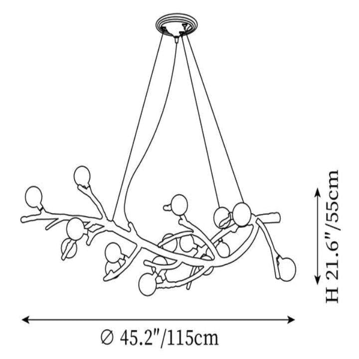 Boho Tree Branch Modern Chandelier - 22 heads Size: Dia 45.2″(115cm) x H 21.6″(55cm)casivra
