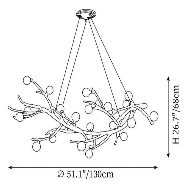 Boho Tree Branch Modern Chandelier - 10 heads Size: Dia 31.4″(80cm) x H 12.5″(32cm)casivra