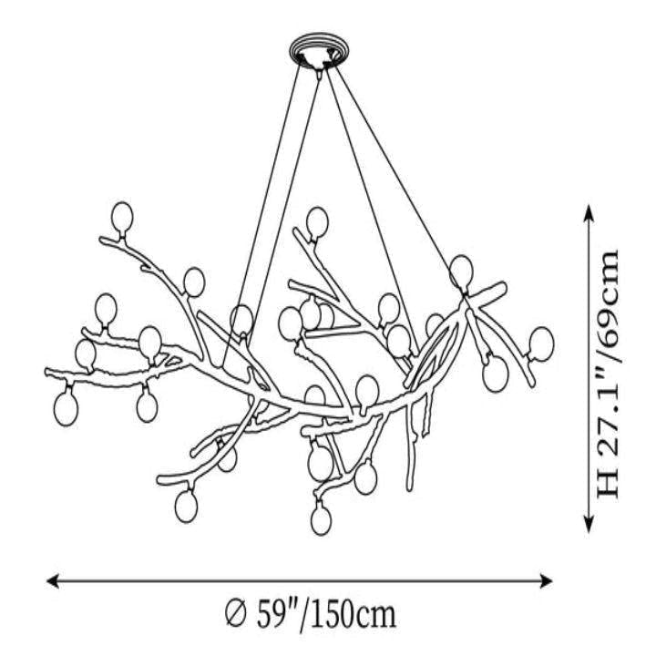 Boho Tree Branch Modern Chandelier - 32 heads Size: Dia 59″(150cm) x H 27.1″(69cm)casivra
