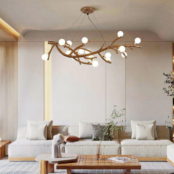 Boho Tree Branch Modern Chandelier - 10 heads Size: Dia 31.4″(80cm) x H 12.5″(32cm)casivra