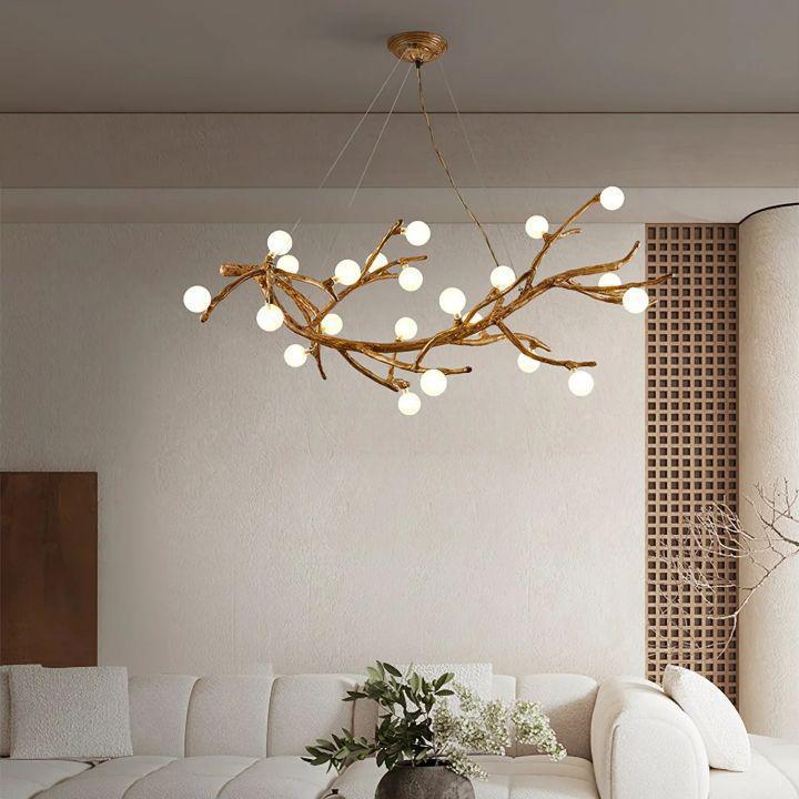 Boho Tree Branch Modern Chandelier - 10 heads Size: Dia 31.4″(80cm) x H 12.5″(32cm)casivra