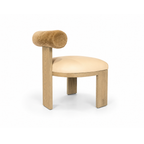 Yucca Dining Chair featuring leather seat and Cylindrical bolster backrest