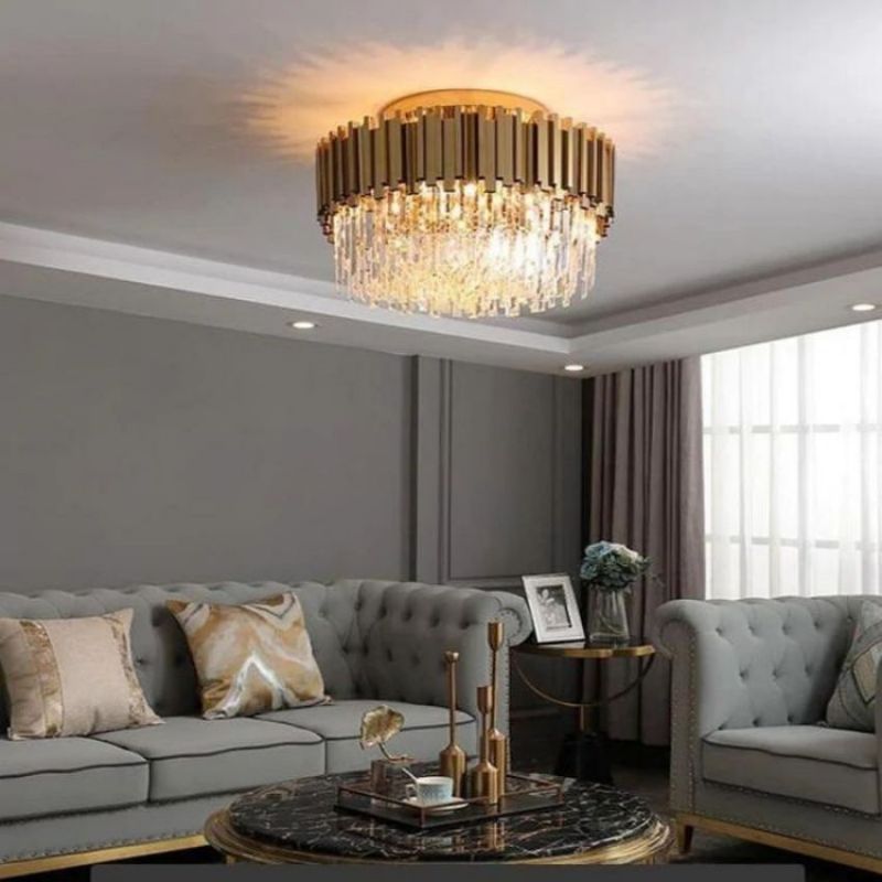 Bourbons Flush Mount Chandelier - 23.6"Dcasivra