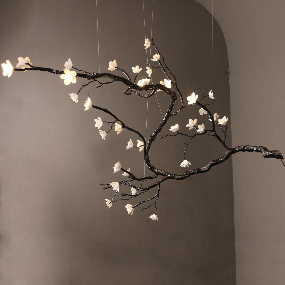 Branch Flower Chandelier - L 66.9″ x W 55.1″ x H 54.3″ / L 170cm x W 140cm x H 138cmBrass stained blackcasivra