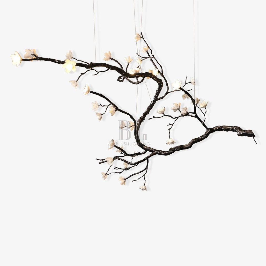 Branch Flower Chandelier - L 66.9″ x W 55.1″ x H 54.3″ / L 170cm x W 140cm x H 138cmBrass stained blackcasivra