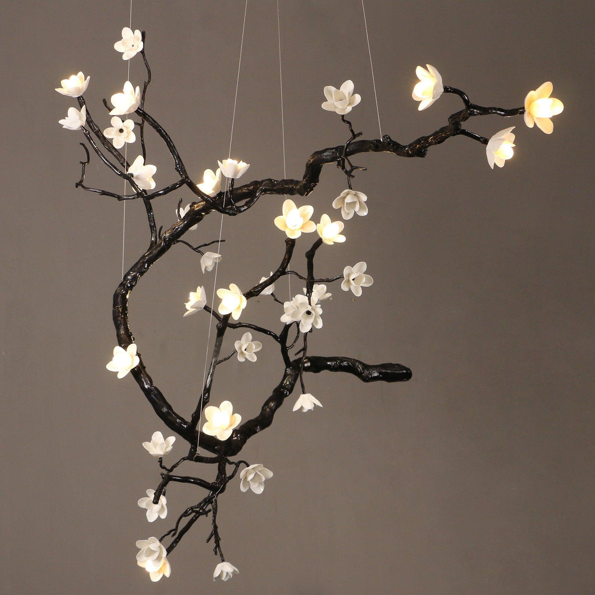Branch Flower Chandelier - L 66.9″ x W 55.1″ x H 54.3″ / L 170cm x W 140cm x H 138cmBrass stained blackcasivra