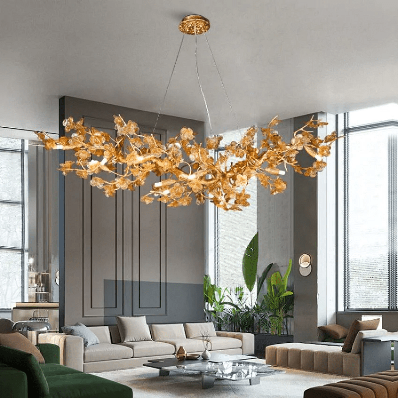 Branch Modern Leaf Linear Chandelier - 39.4" Lcasivra