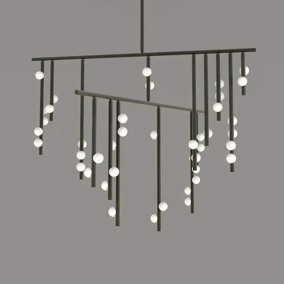 Brass Drop System Chandelier - 42 heads L 120cm x W 110cm x H 98.5cm / L 47.2" x W 43.3" x H 38.8"Blackcasivra