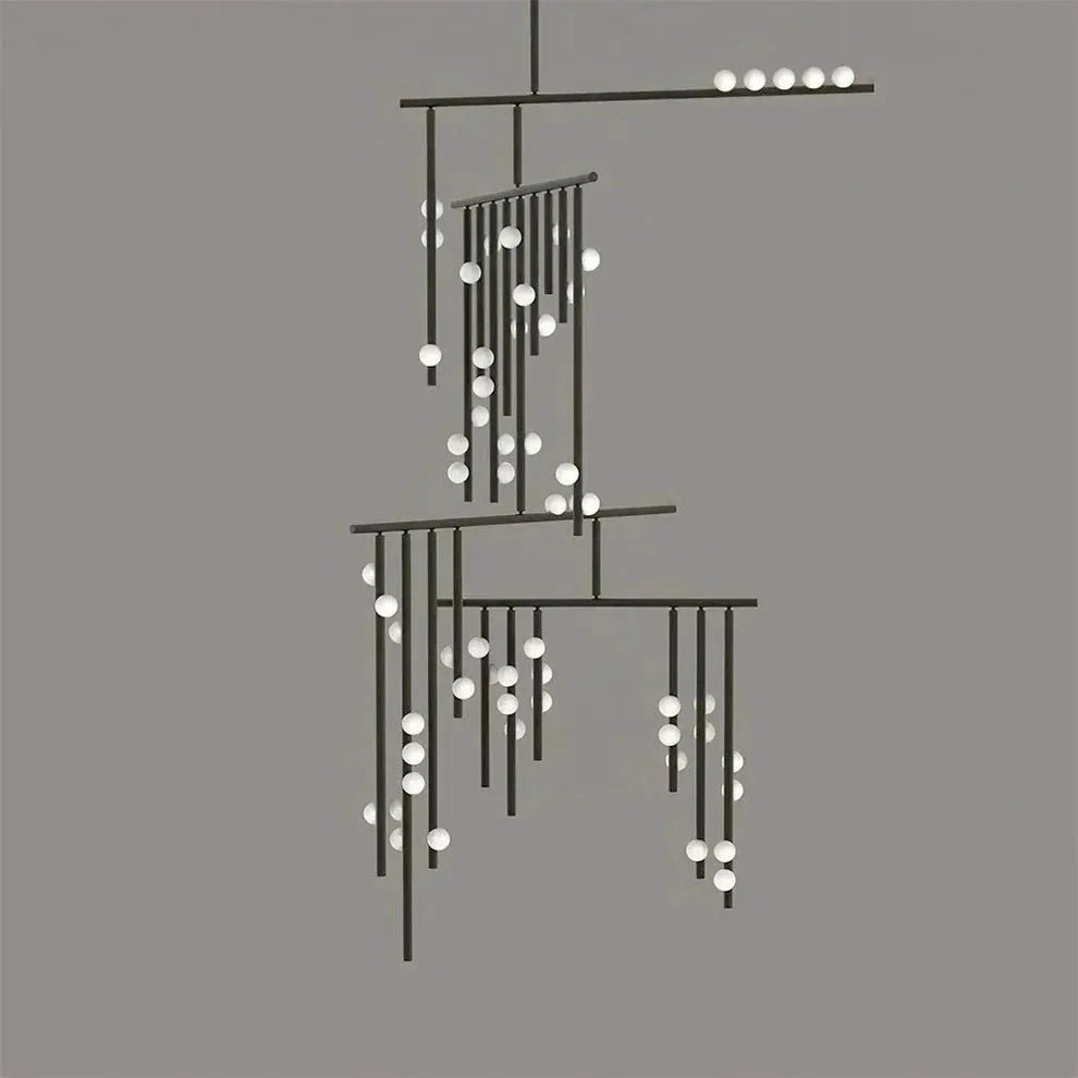Brass Drop System Chandelier - 59 heads L 120cm x W 110cm x H 340cm / L 47.2" x W 43.3" x H 133.9"Blackcasivra