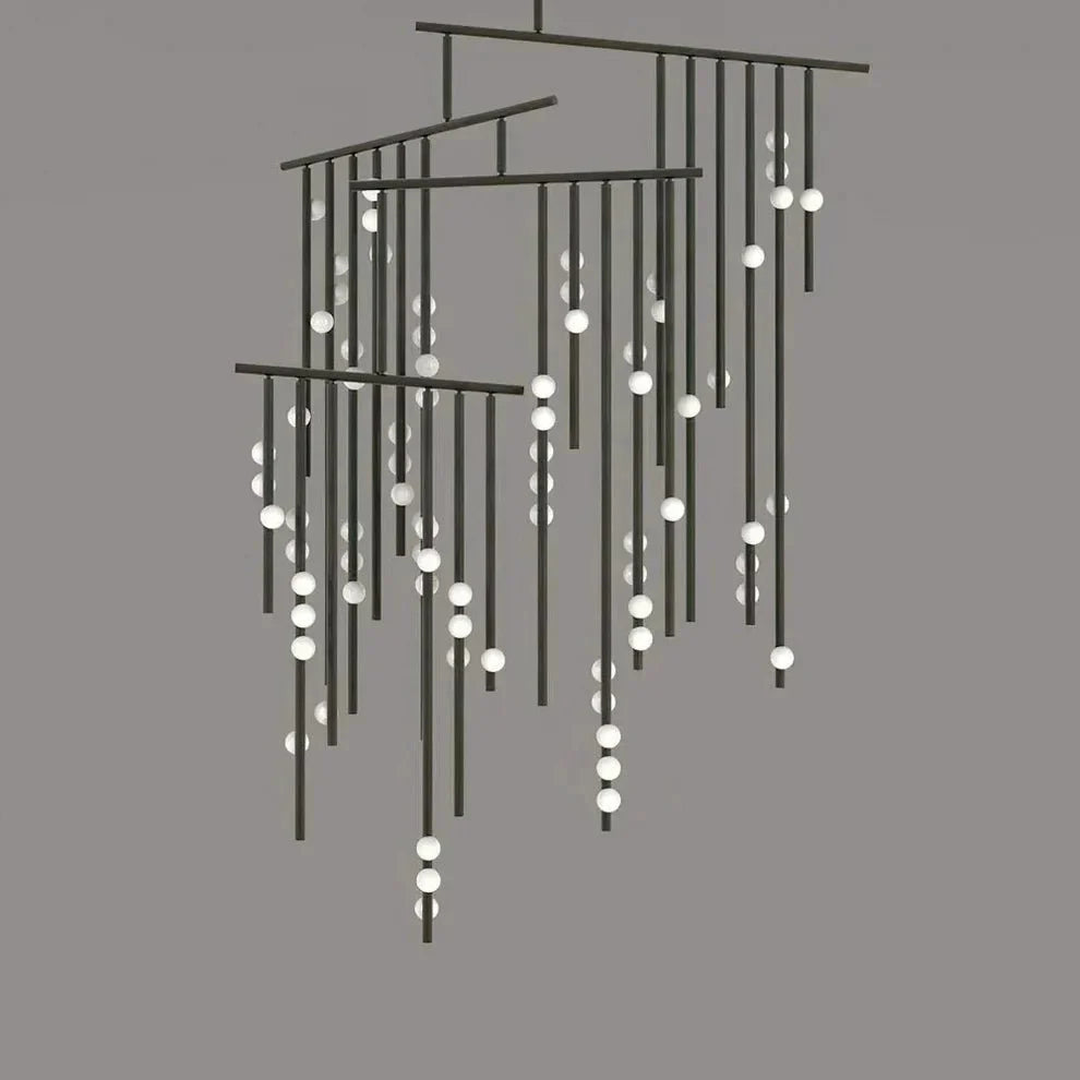 Brass Drop System Chandelier - 76 heads L 220cm x W 180cm x H 400cm / L 86.6" x W 70.9" x H 157.5"Blackcasivra