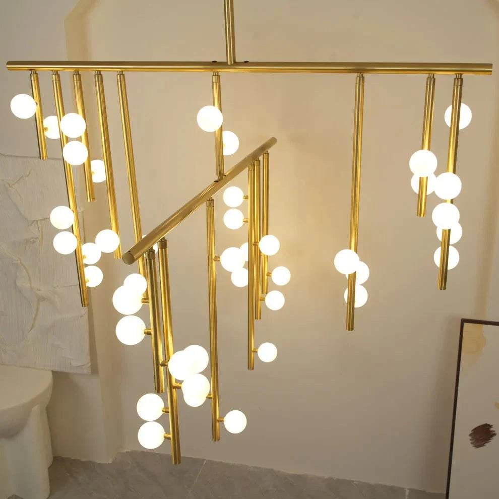 Brass Drop System Chandelier - 76 heads L 220cm x W 180cm x H 400cm / L 86.6" x W 70.9" x H 157.5"Blackcasivra