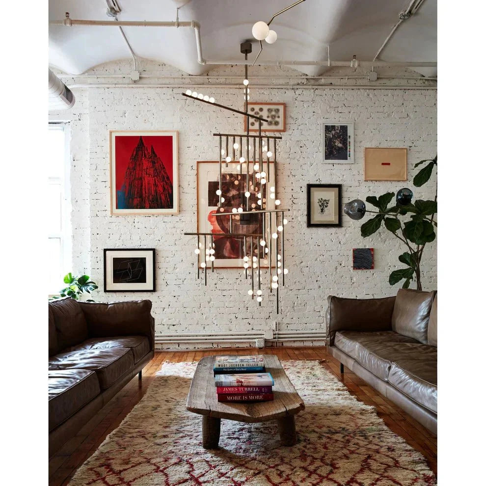 Brass Drop System Chandelier - 76 heads L 220cm x W 180cm x H 400cm / L 86.6" x W 70.9" x H 157.5"Blackcasivra