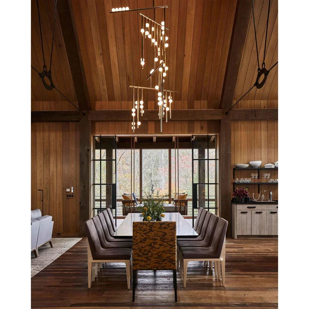 Brass Drop System Chandelier - 76 heads L 220cm x W 180cm x H 400cm / L 86.6" x W 70.9" x H 157.5"Blackcasivra