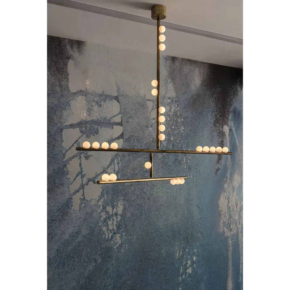 Brass Drop System Chandelier - 76 heads L 220cm x W 180cm x H 400cm / L 86.6" x W 70.9" x H 157.5"Blackcasivra
