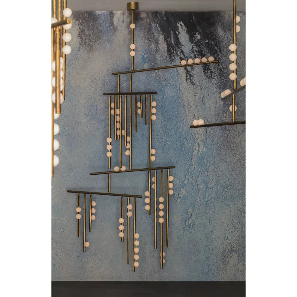 Brass Drop System Chandelier - 76 heads L 220cm x W 180cm x H 400cm / L 86.6" x W 70.9" x H 157.5"Blackcasivra