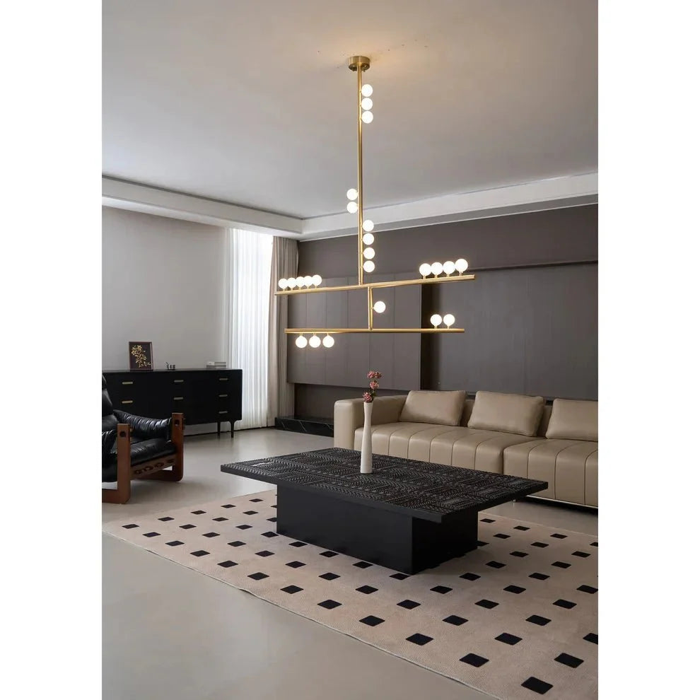 Brass Drop System Chandelier - 76 heads L 220cm x W 180cm x H 400cm / L 86.6" x W 70.9" x H 157.5"Blackcasivra