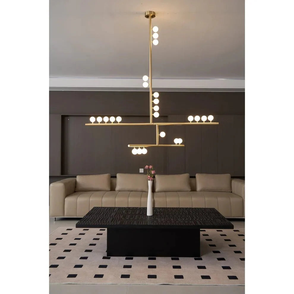 Brass Drop System Chandelier - 76 heads L 220cm x W 180cm x H 400cm / L 86.6" x W 70.9" x H 157.5"Blackcasivra