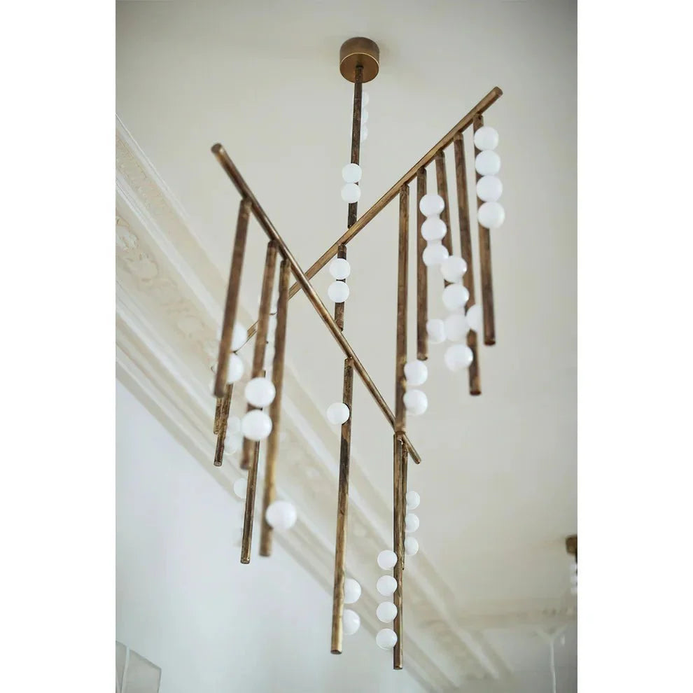Brass Drop System Chandelier - 76 heads L 220cm x W 180cm x H 400cm / L 86.6" x W 70.9" x H 157.5"Blackcasivra