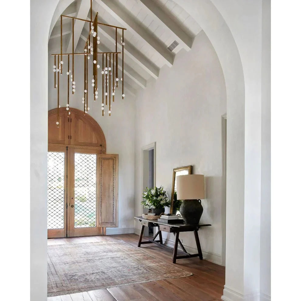 Brass Drop System Chandelier - 76 heads L 220cm x W 180cm x H 400cm / L 86.6" x W 70.9" x H 157.5"Blackcasivra